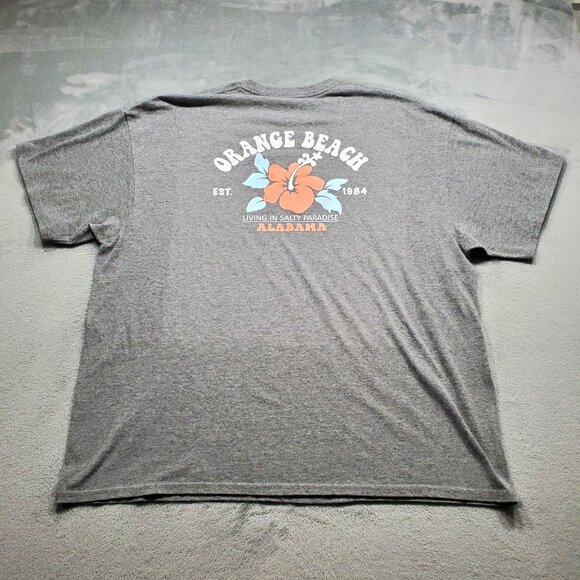 Orange Beach Alabama Graphic Destination T-shirt Gray Peach Baby Blue Men Sz XL - Picture 1 of 10